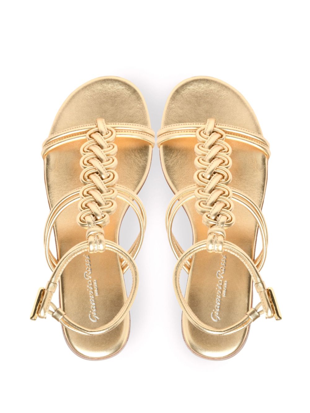 Gianvito Rossi leather gold Sandals