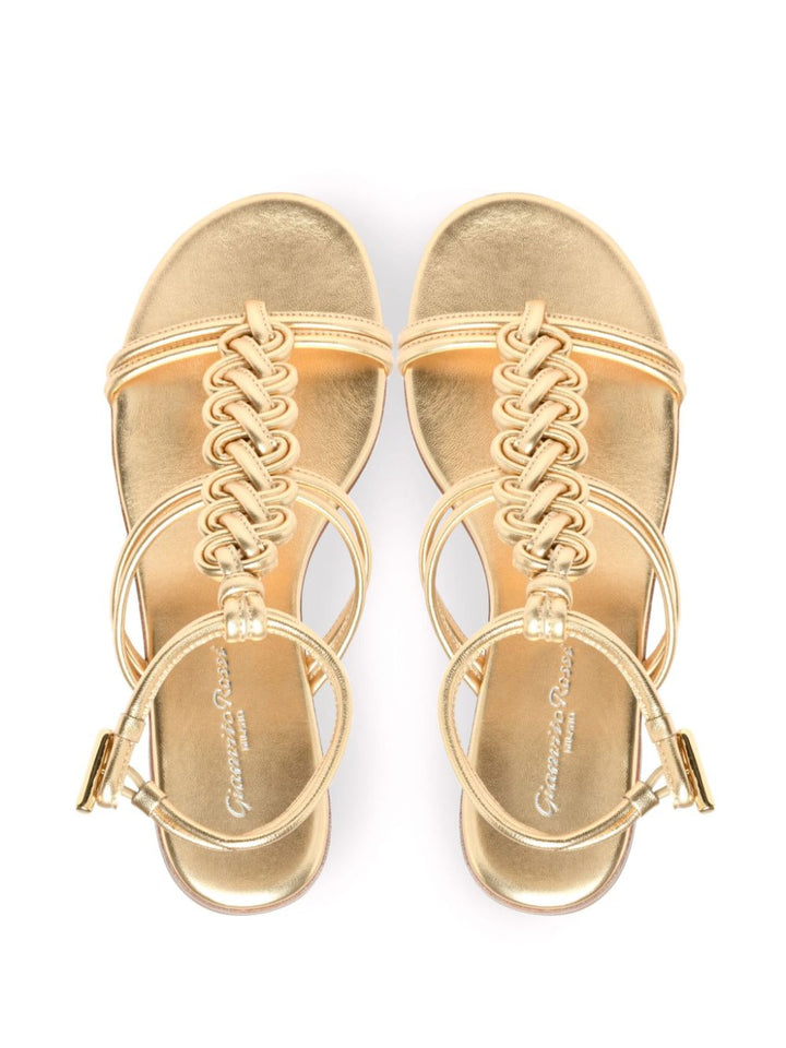 Gianvito Rossi leather gold Sandals