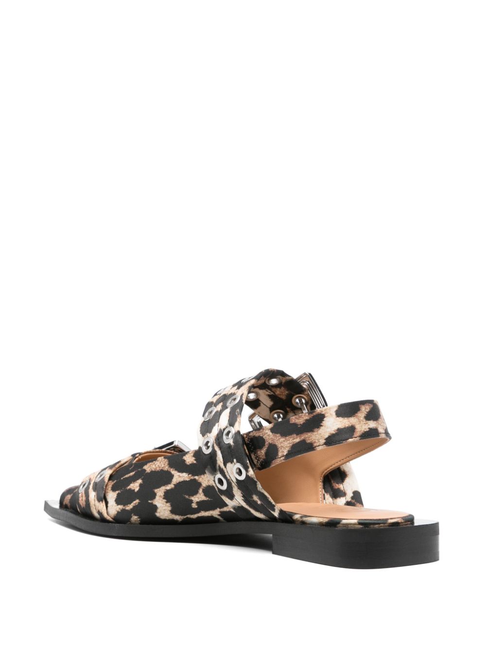 GANNI Flat Buckle Leopard Slingbacks