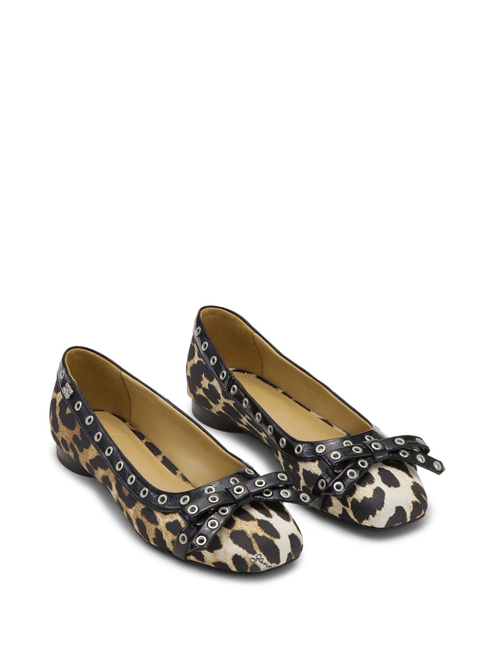 GANNI Leopard Ballerinas