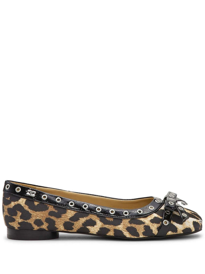 GANNI Leopard Ballerinas