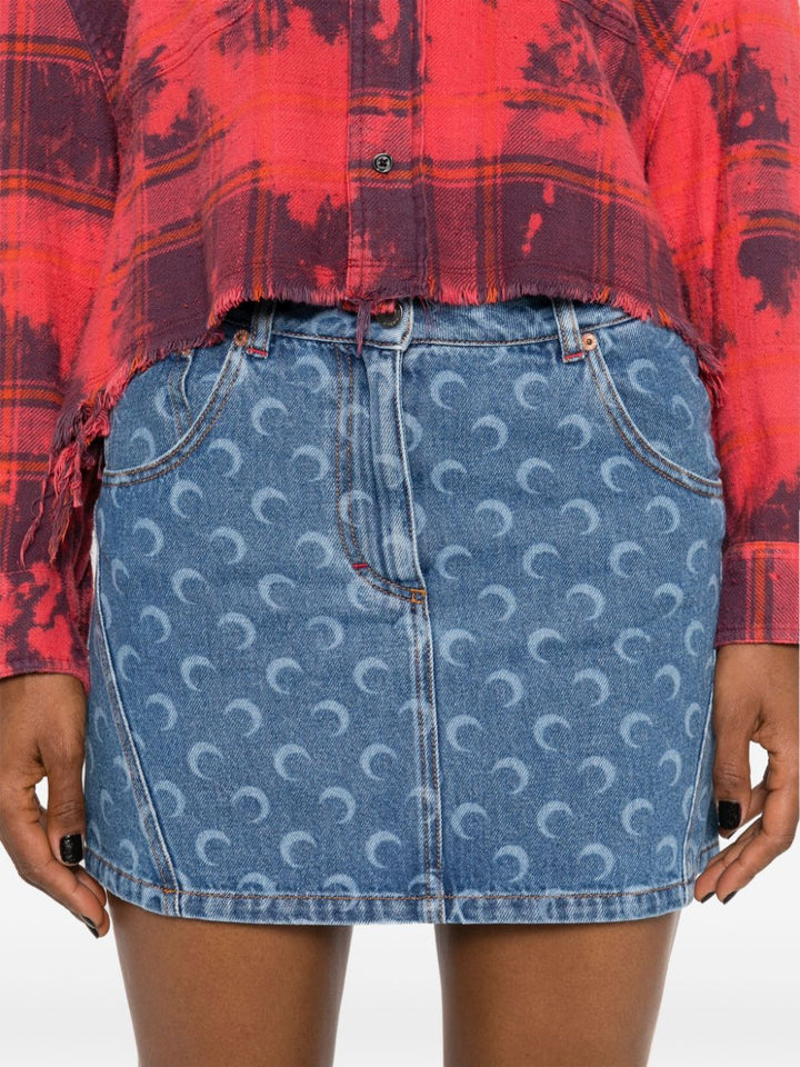 MARINE SERRE Moonogram Denim Skirt