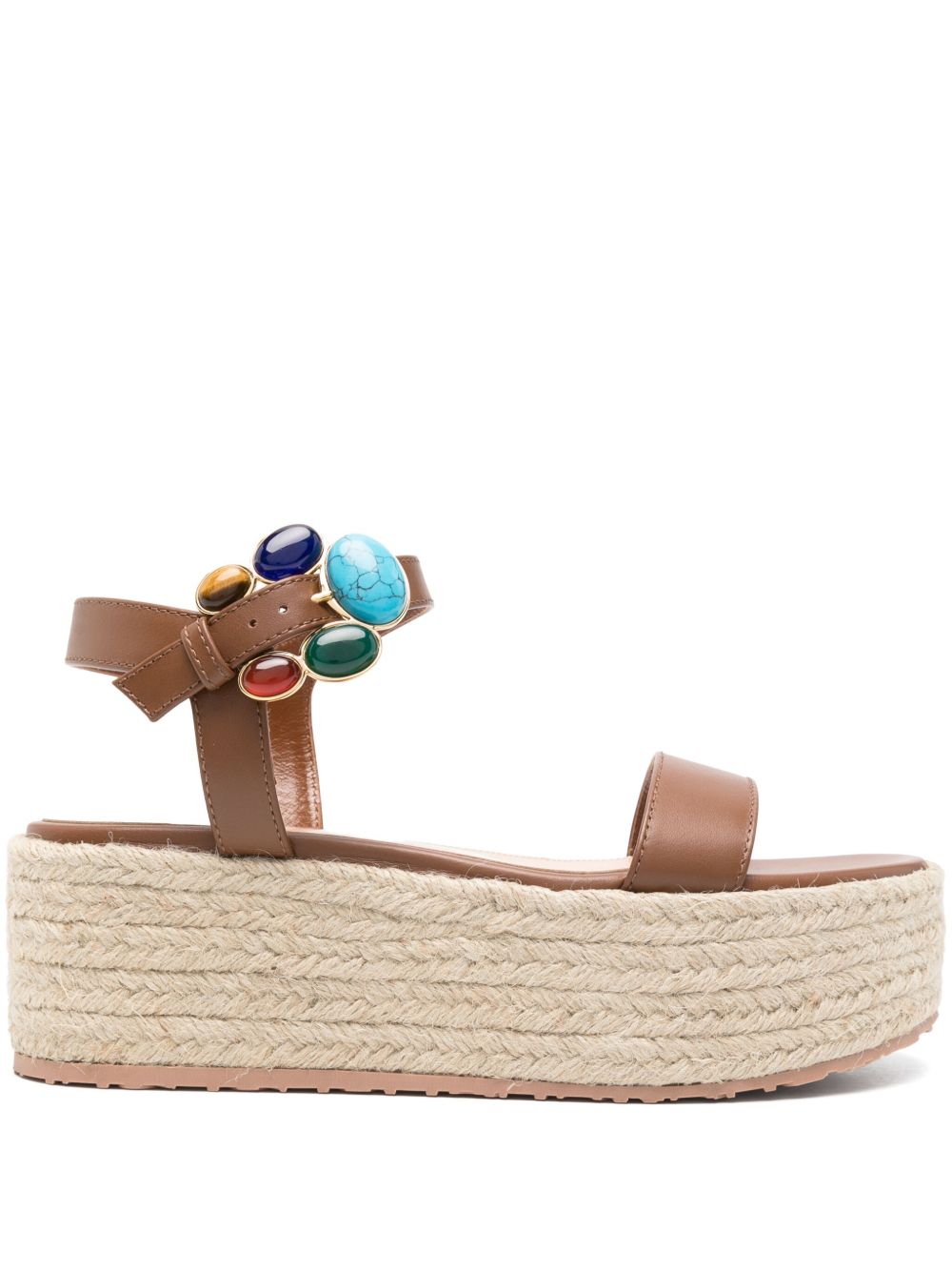 Gianvito Rossi Embellished Leather Platform espadrille Sandals