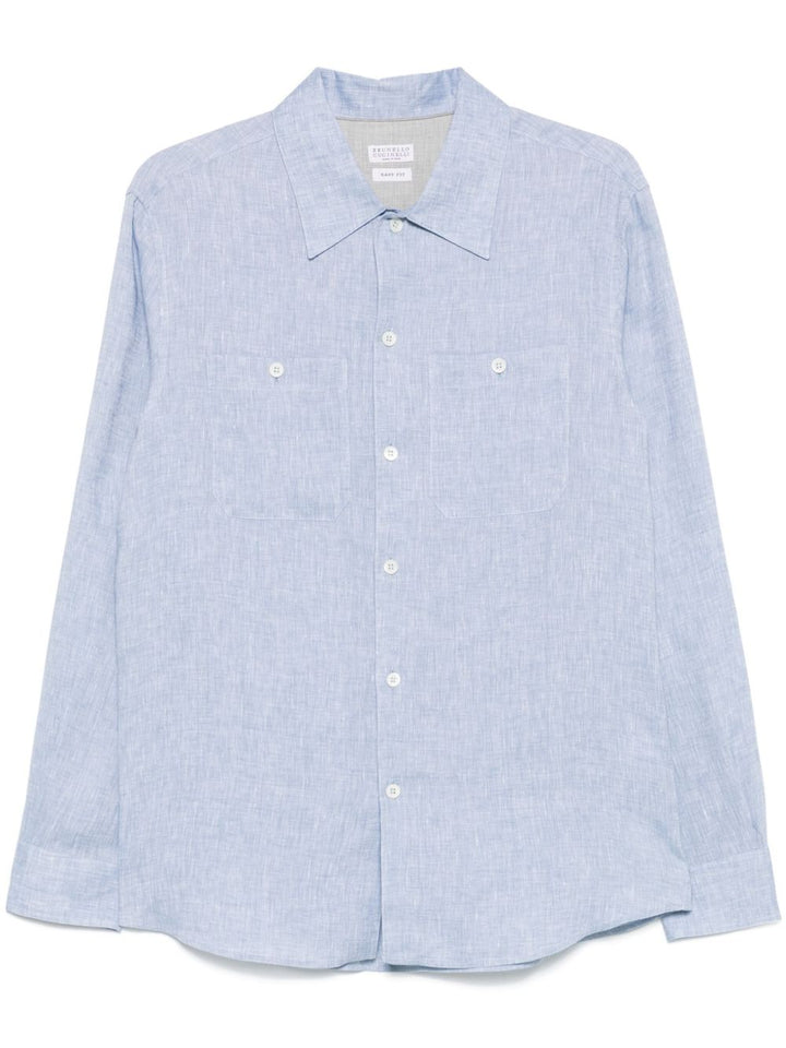 Brunello Cucinelli Blue Shirt