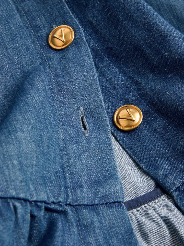 Valentino Denim Skirt with gold buttons