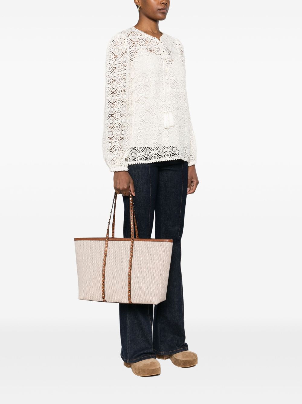 Valentino Garavani Rockstud canvas medium tote
