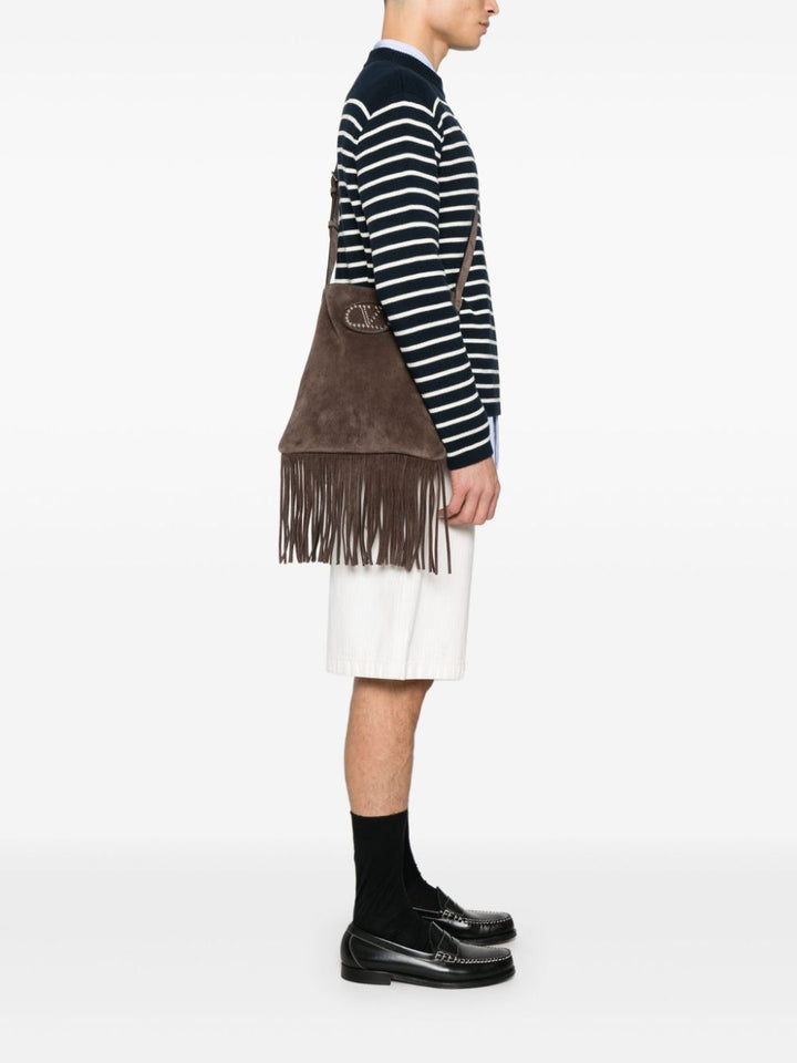 Valentino Garavani Nellcôte Suede Shoulder Bag With Fringes