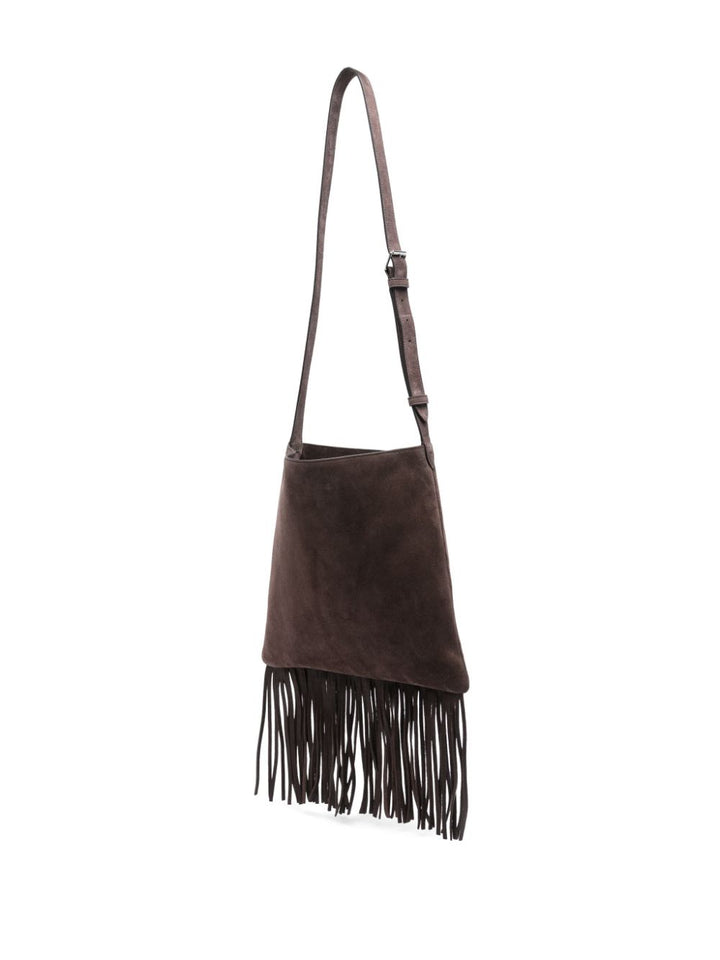 Valentino Garavani Nellcôte Suede Shoulder Bag With Fringes
