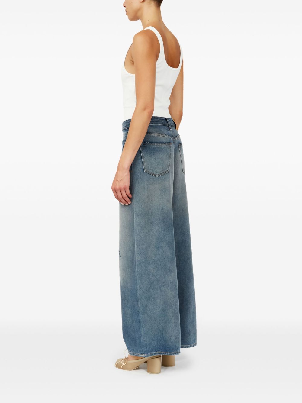 MM6 Maison Margiela Distressed Wide Leg Jeans