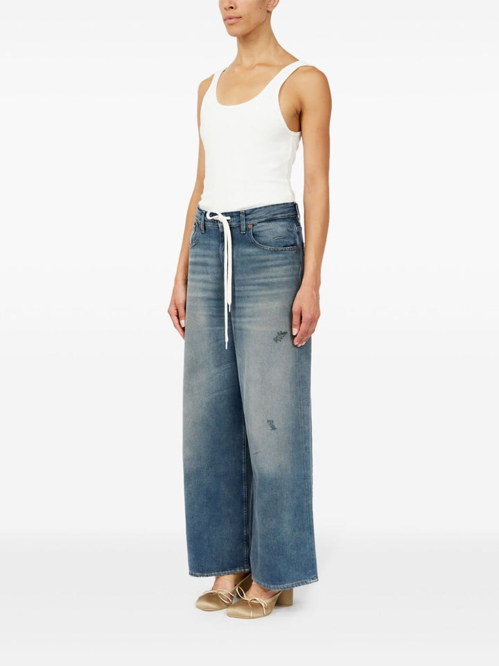 MM6 Maison Margiela Distressed Wide Leg Jeans