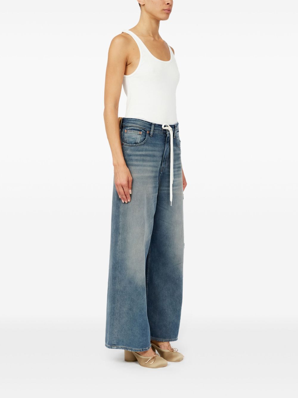 MM6 Maison Margiela Distressed Wide Leg Jeans