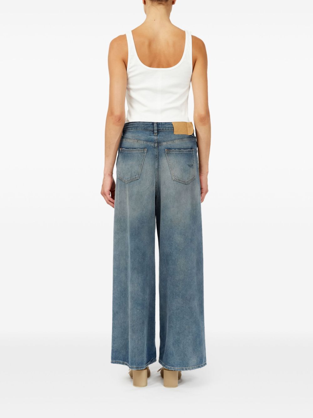 MM6 Maison Margiela Distressed Wide Leg Jeans