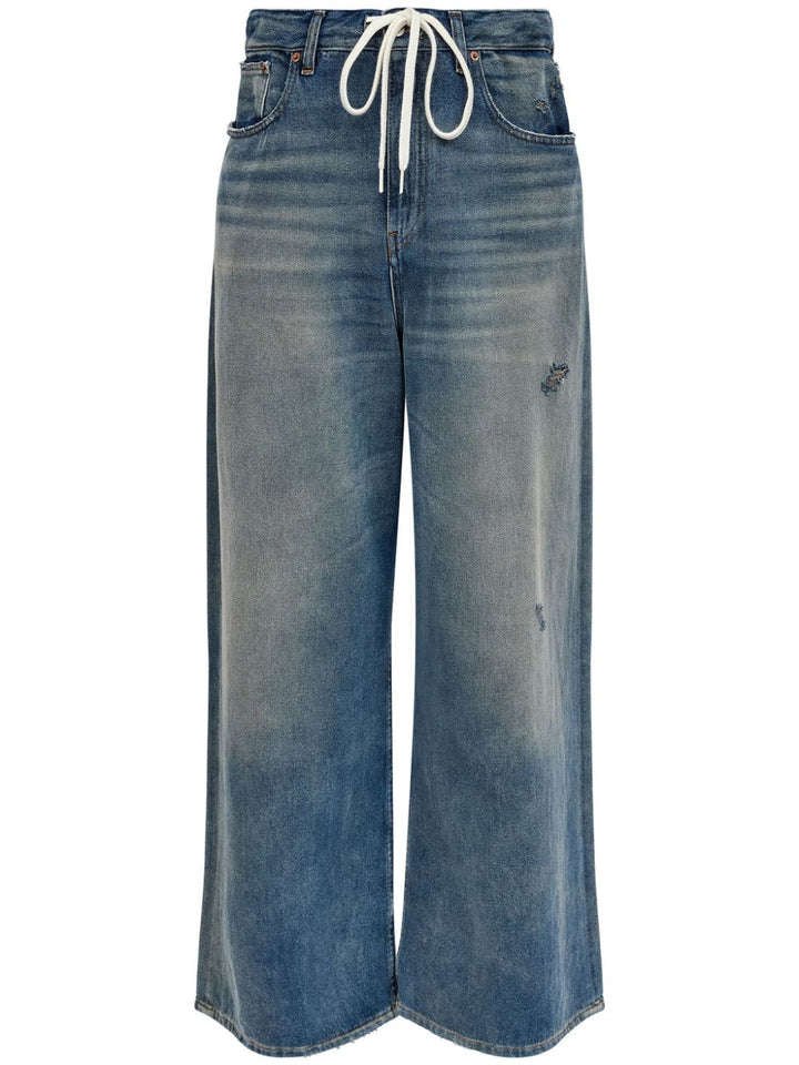 MM6 Maison Margiela Distressed Wide Leg Jeans