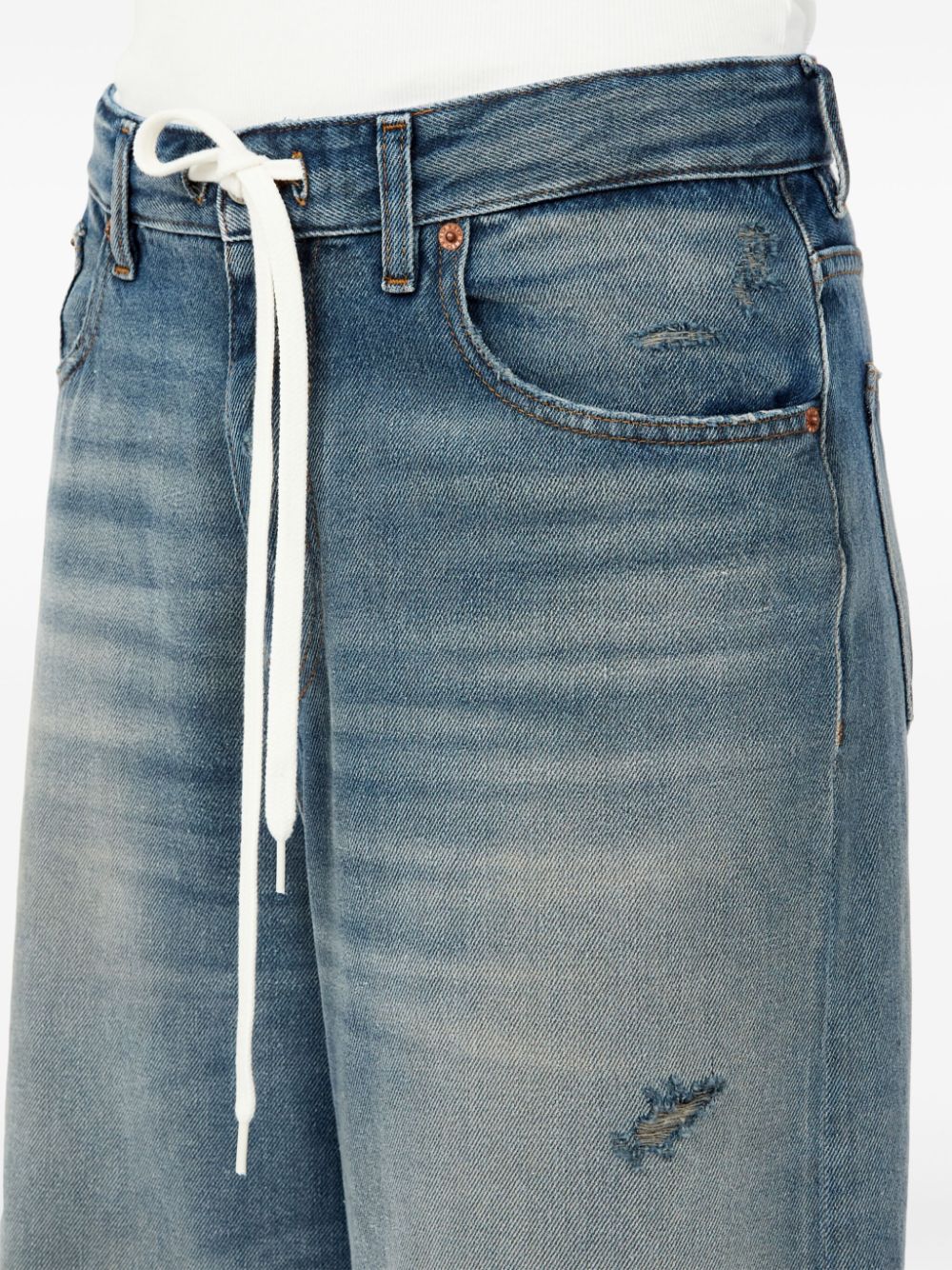 MM6 Maison Margiela Distressed Wide Leg Jeans