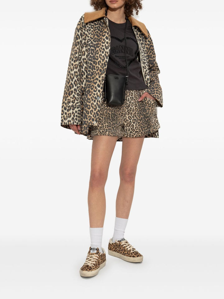 Golden Goose Hi Star Leopard Sneakers