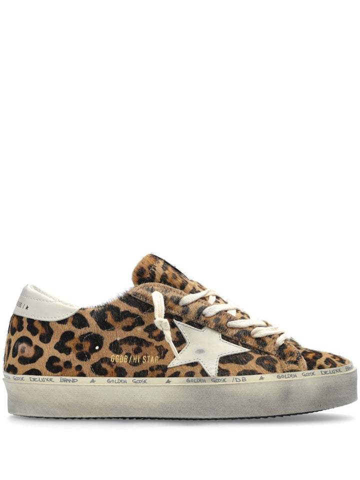 Golden Goose Hi Star Leopard Sneakers