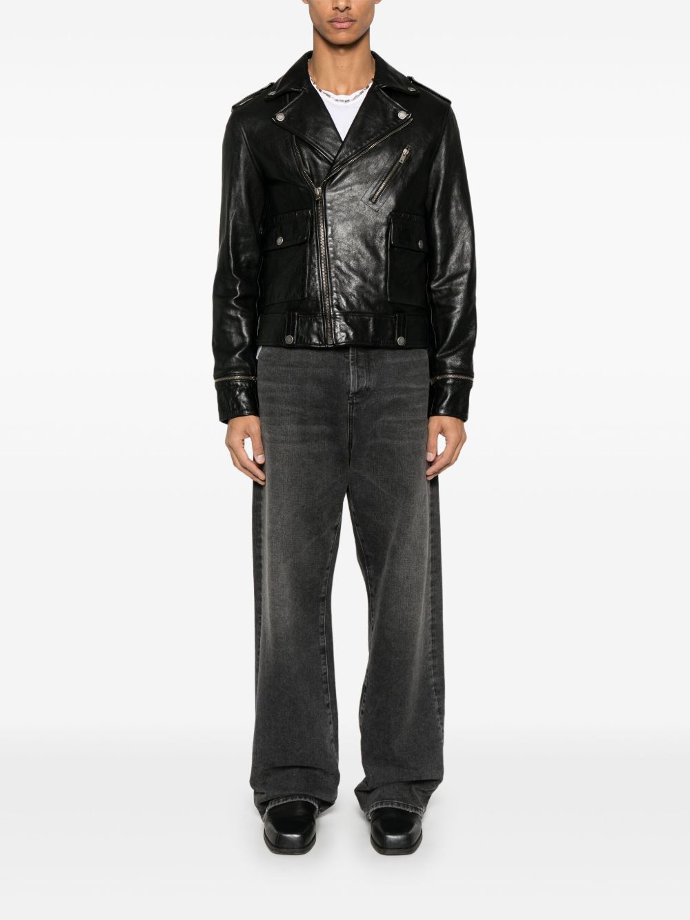 Golden Goose Black Leather Jacket