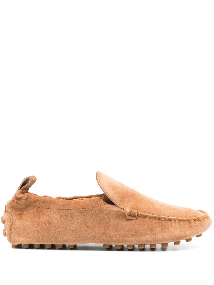 Tod's suede leather camel loafers