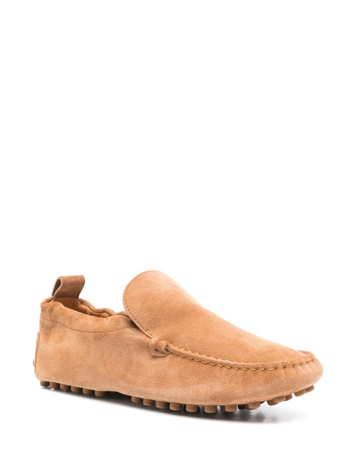 Tod's suede leather camel loafers