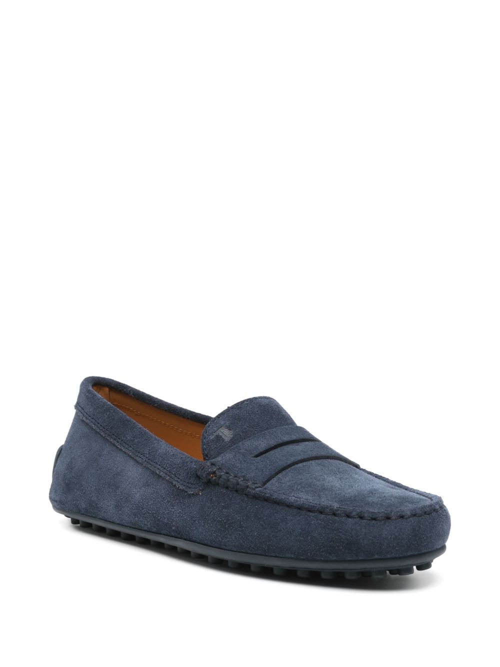 Tod's suede navy loafers