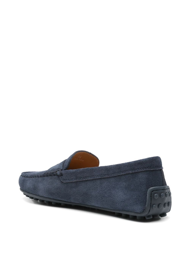 Tod's suede navy loafers