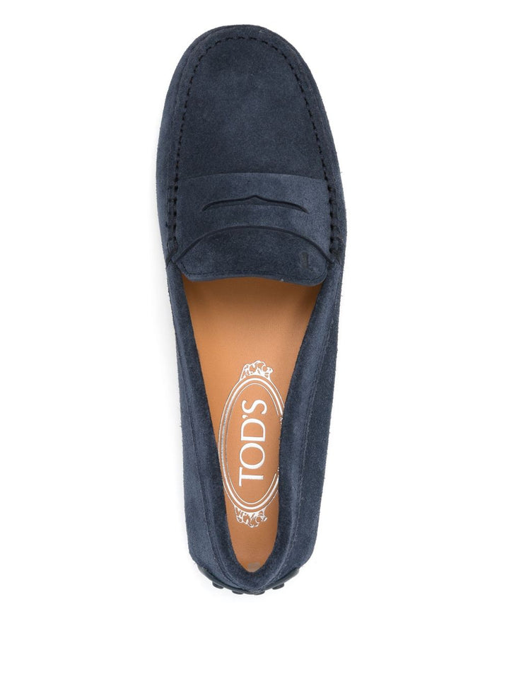 Tod's suede navy loafers