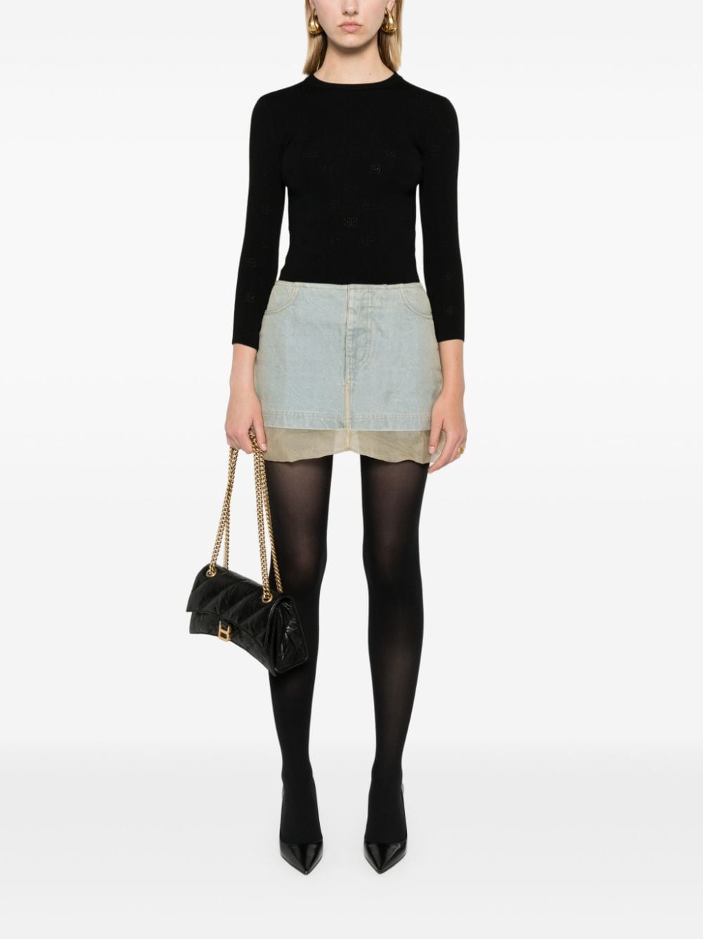 Balenciaga Wool-Blend BB logo top