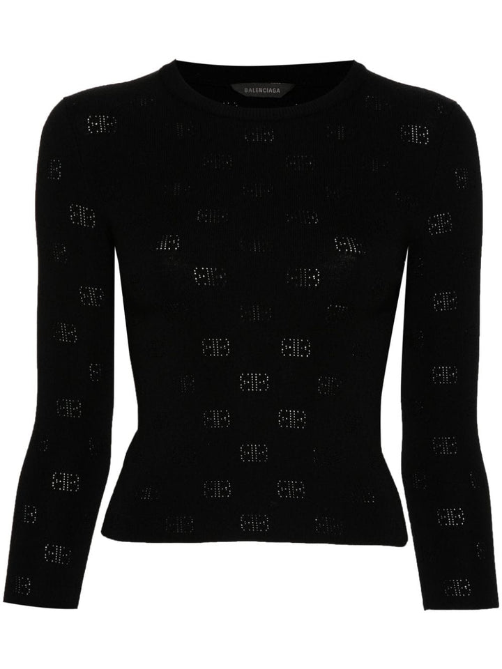 Balenciaga Wool-Blend BB logo top