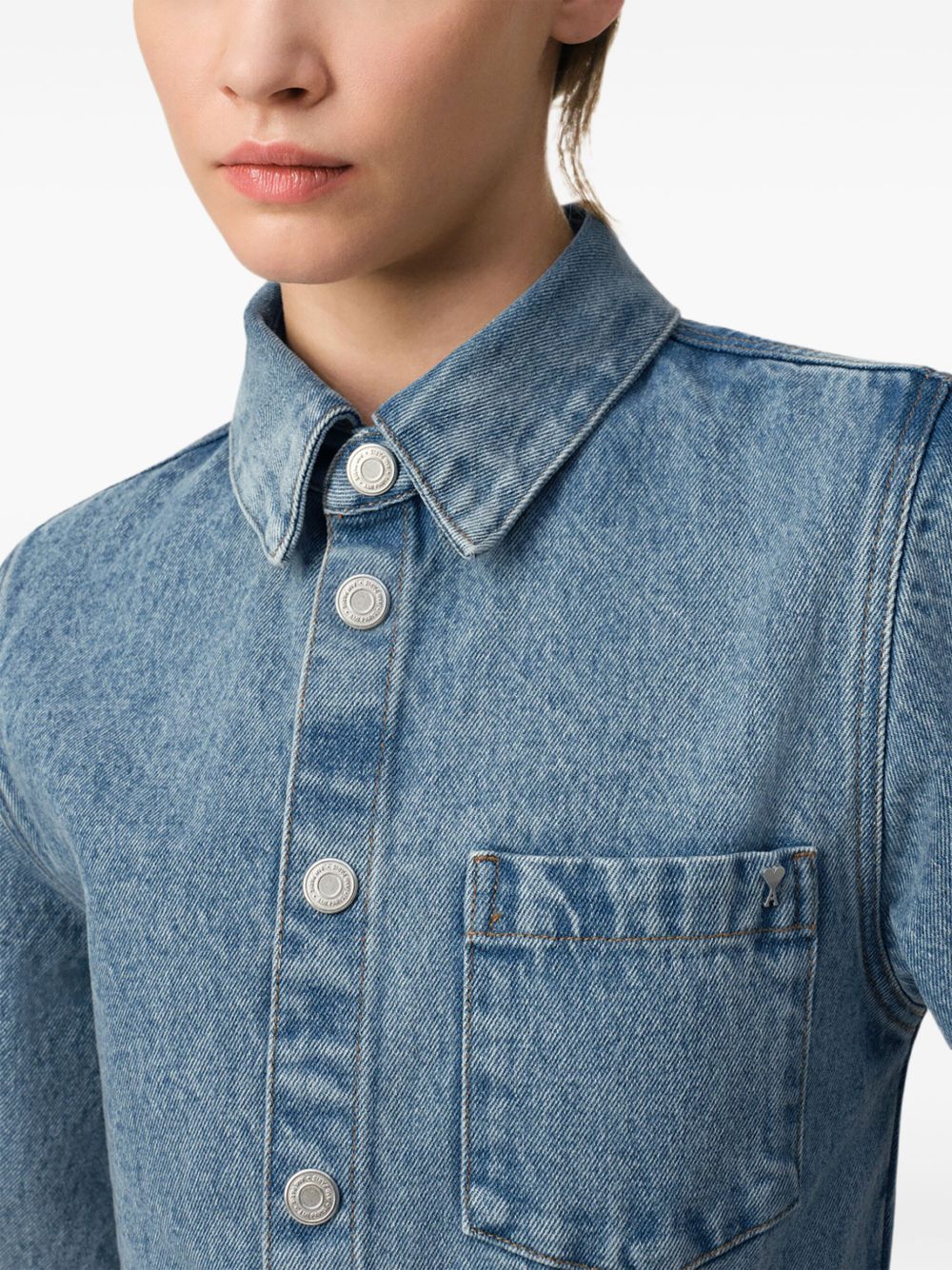 Ami Paris Denim Shirt Dress