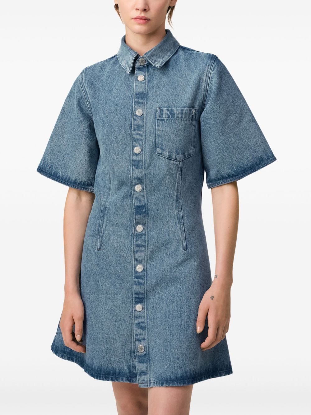 Ami Paris Denim Shirt Dress