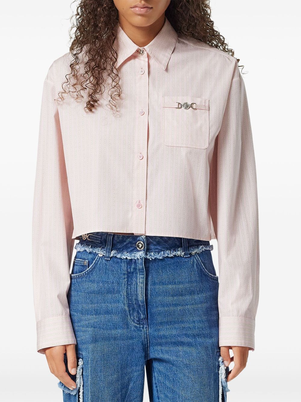 Versace Pink cropped Shirts