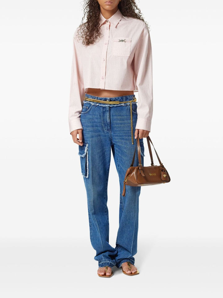 Versace Pink cropped Shirts