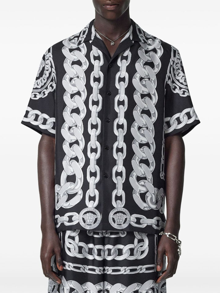 Versace Barocco Print Short Sleeve Shirt