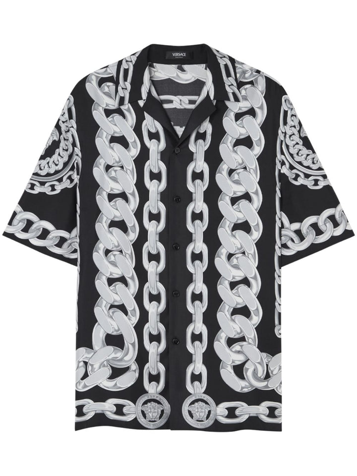 Versace Barocco Print Short Sleeve Shirt