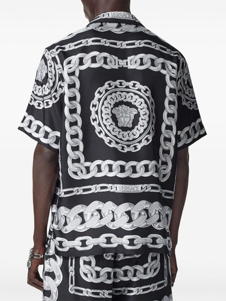 Versace Barocco Print Short Sleeve Shirt