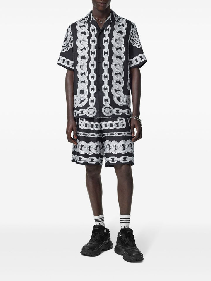 Versace Barocco Print Short Sleeve Shirt