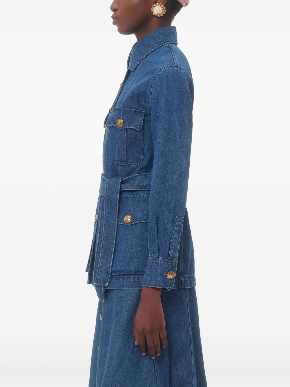 Valentino denim Jacket with gold buttons