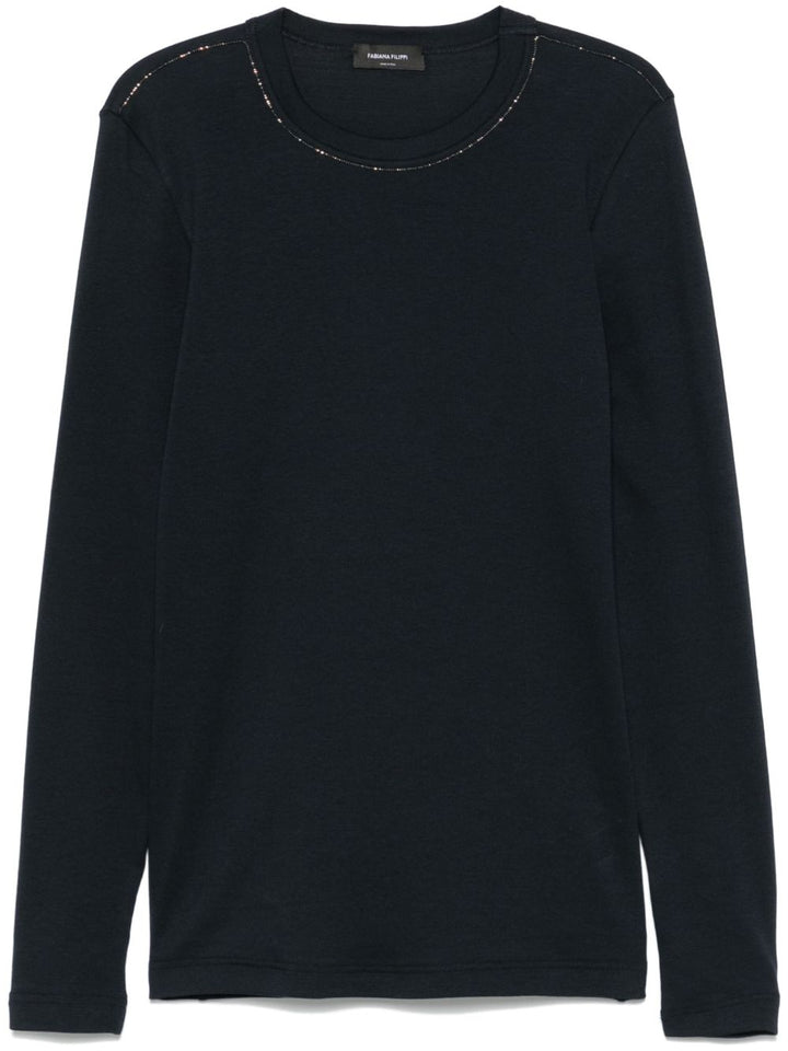 Fabiana Filippi Navy Long Sleeve Top