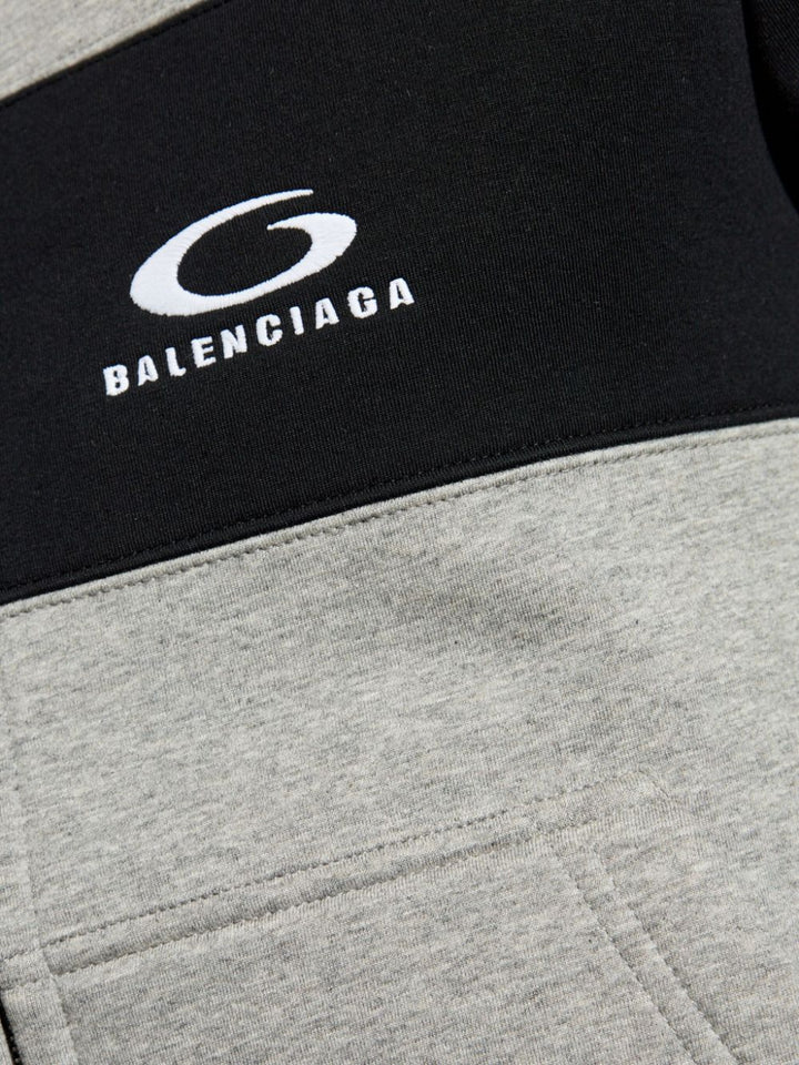 Balenciaga colorblock Logo zipped hoodie