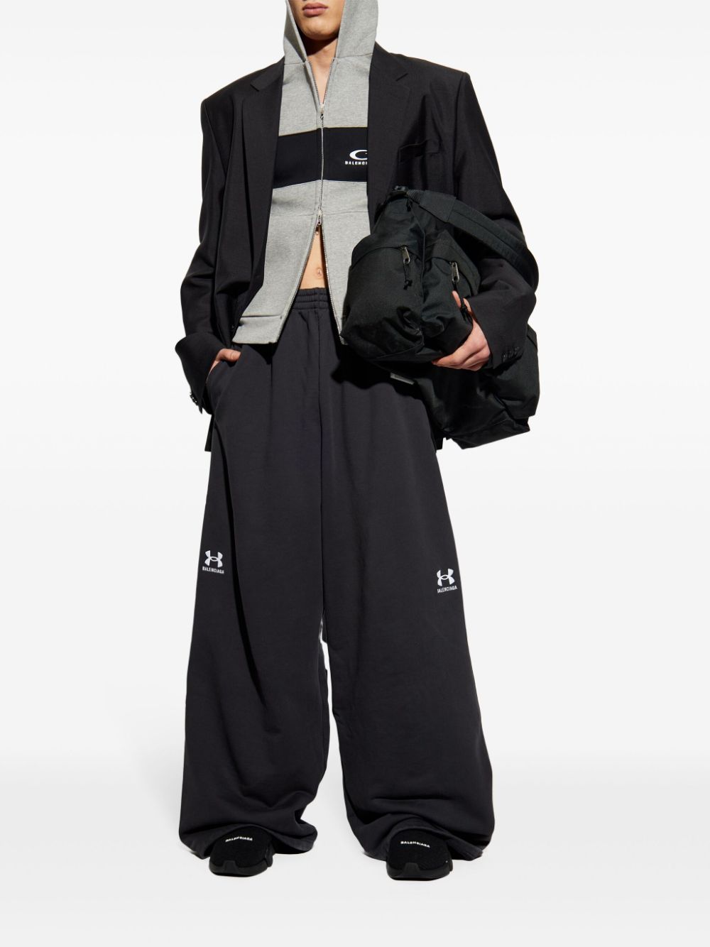 Balenciaga colorblock Logo zipped hoodie