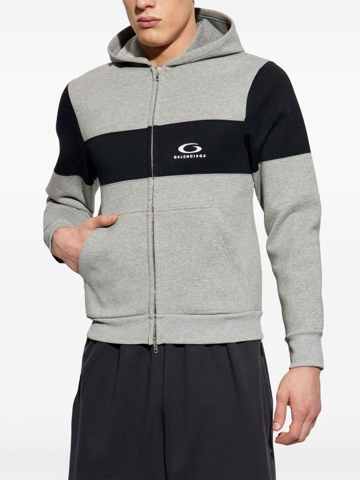 Balenciaga colorblock Logo zipped hoodie