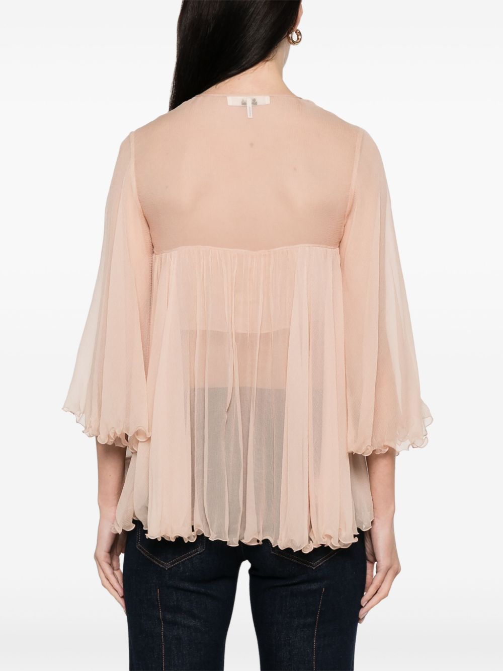 Chloè Pleated Silk Mousseline Top