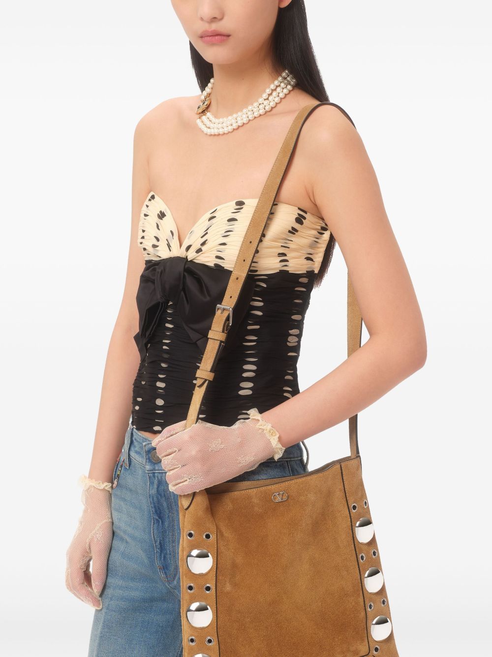 Valentino Polka Dot Bustier Top