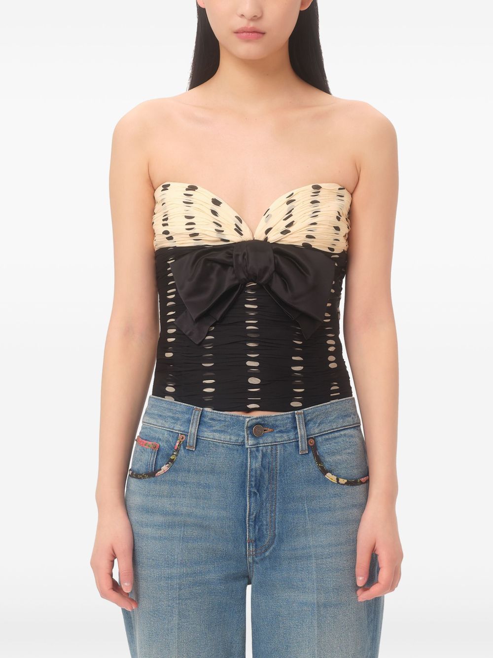 Valentino Polka Dot Bustier Top