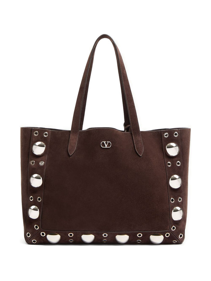 Valentino Garavani Nellcôte Suede studded shopper