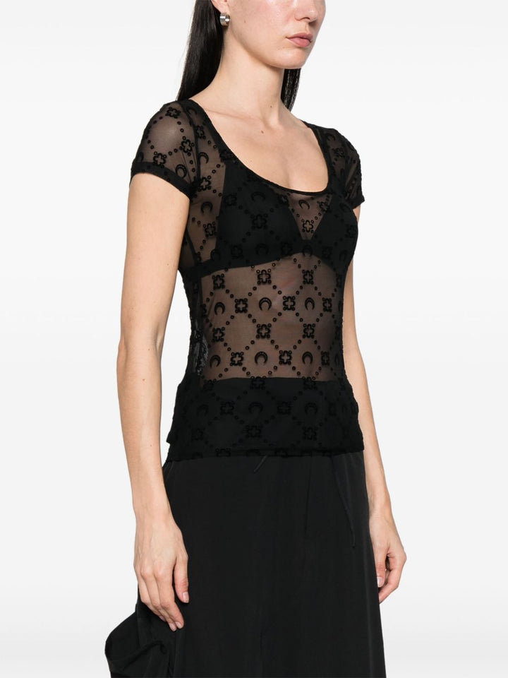 MARINE SERRE Mesh Moonogram Top