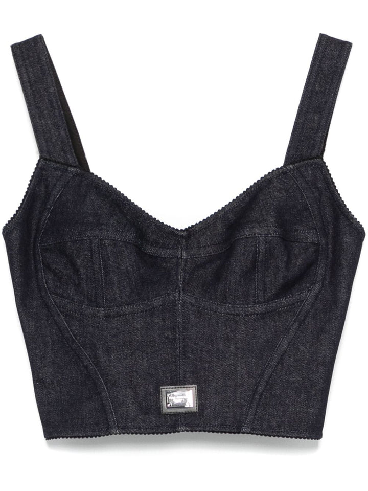 Dolce & Gabbana Denim Bustier Top