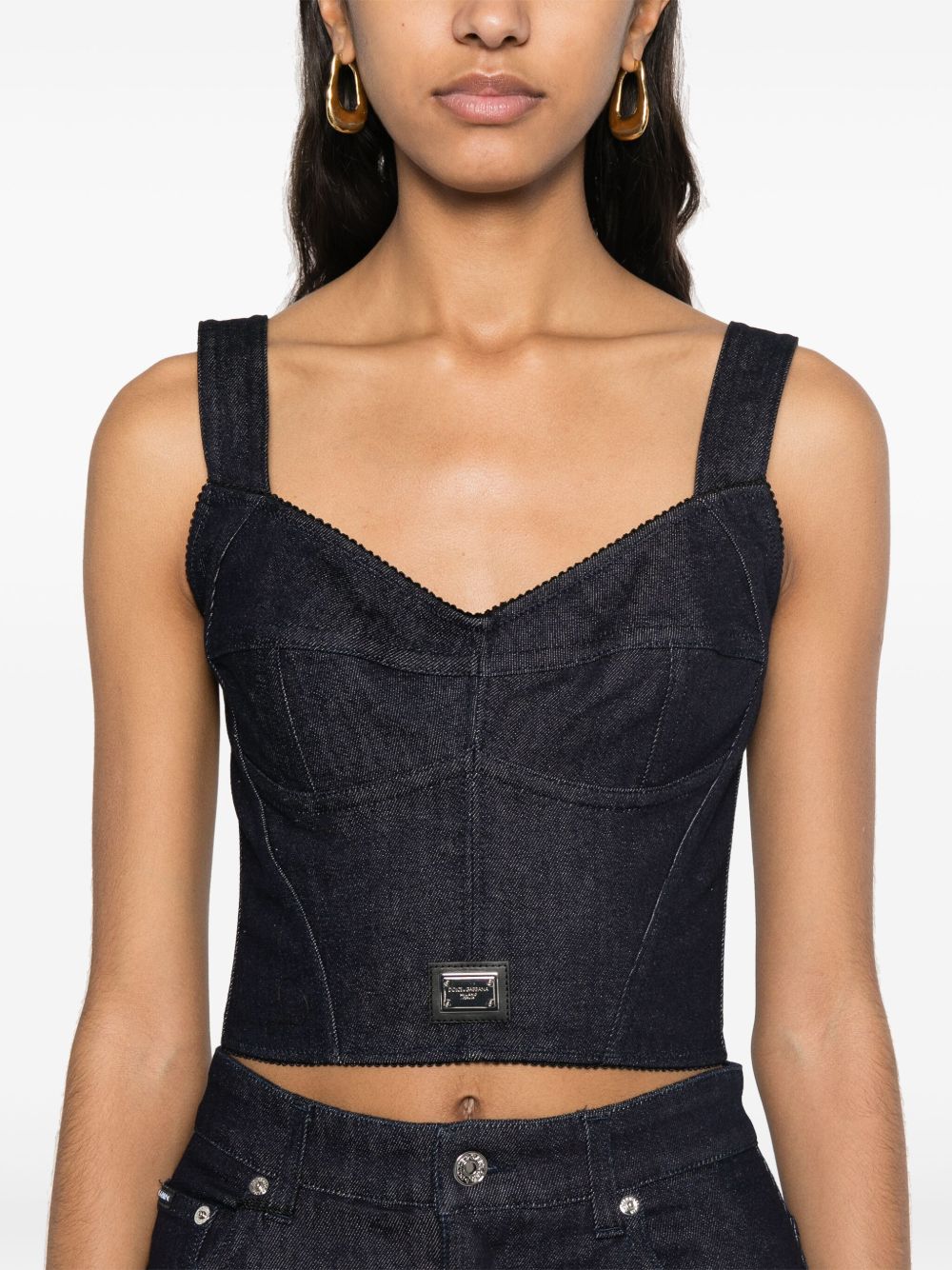 Dolce & Gabbana Denim Bustier Top