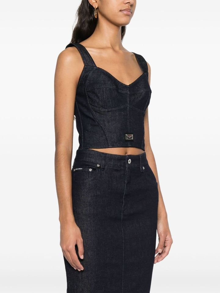 Dolce & Gabbana Denim Bustier Top