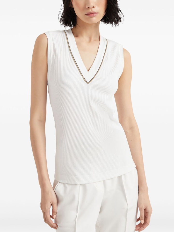 Brunello Cucinelli Chain Detail V-Neck Top